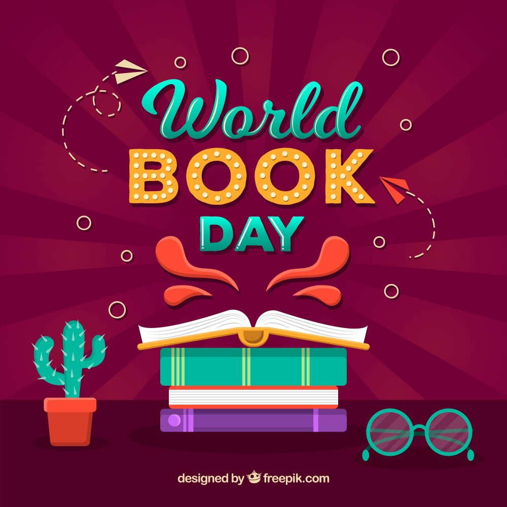 Flat background for the world book day