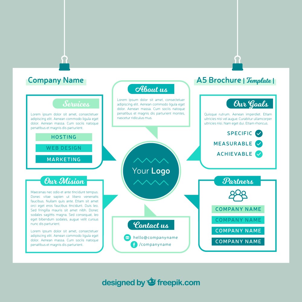 Flat business brochure in a5 size