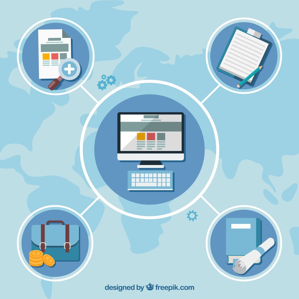 Flat business diagram template 