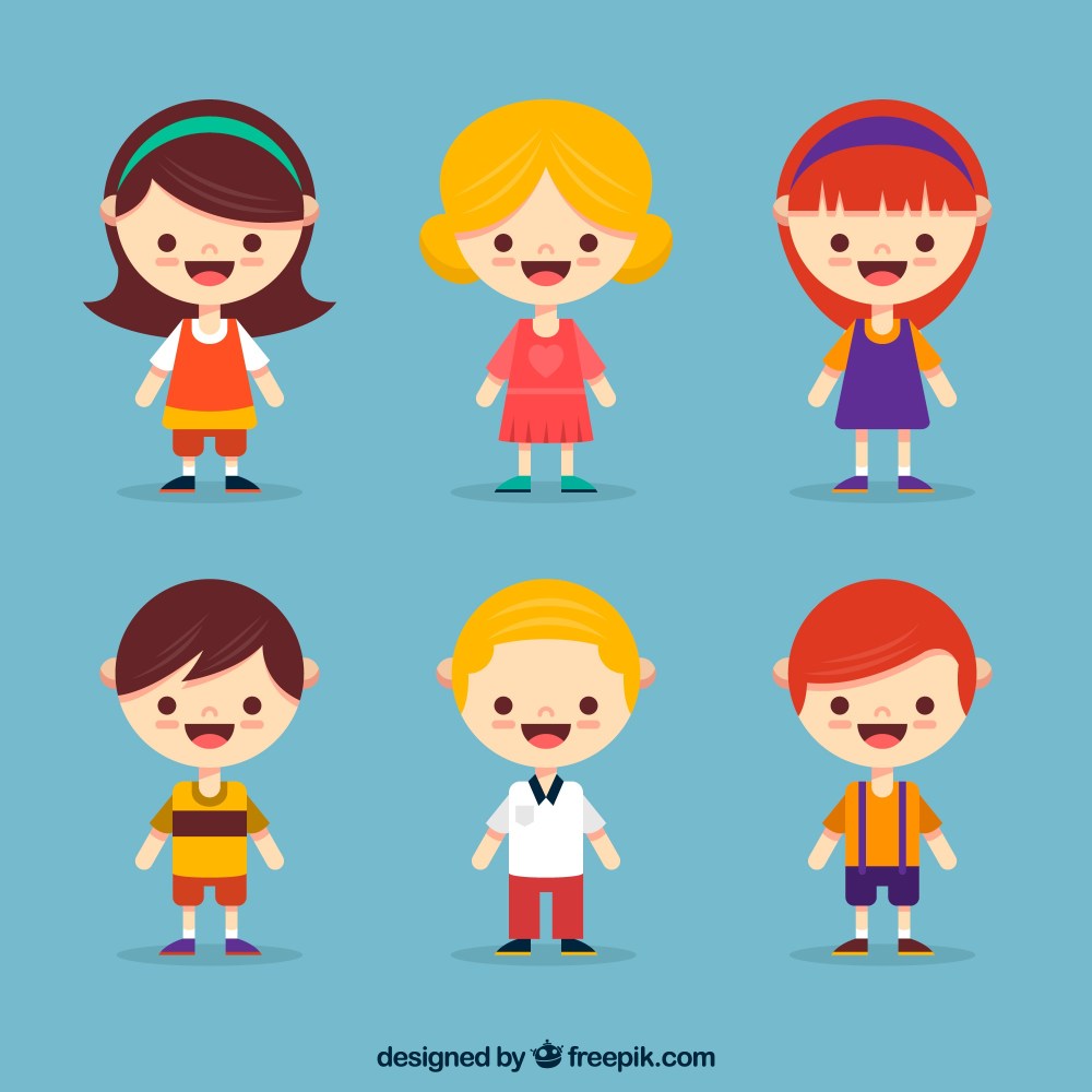 Flat child character collection