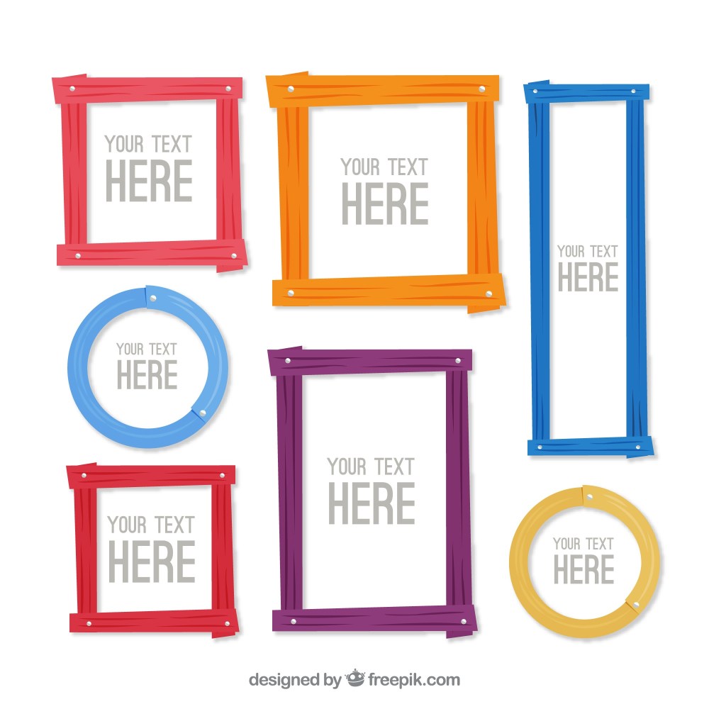 Flat colorful frame