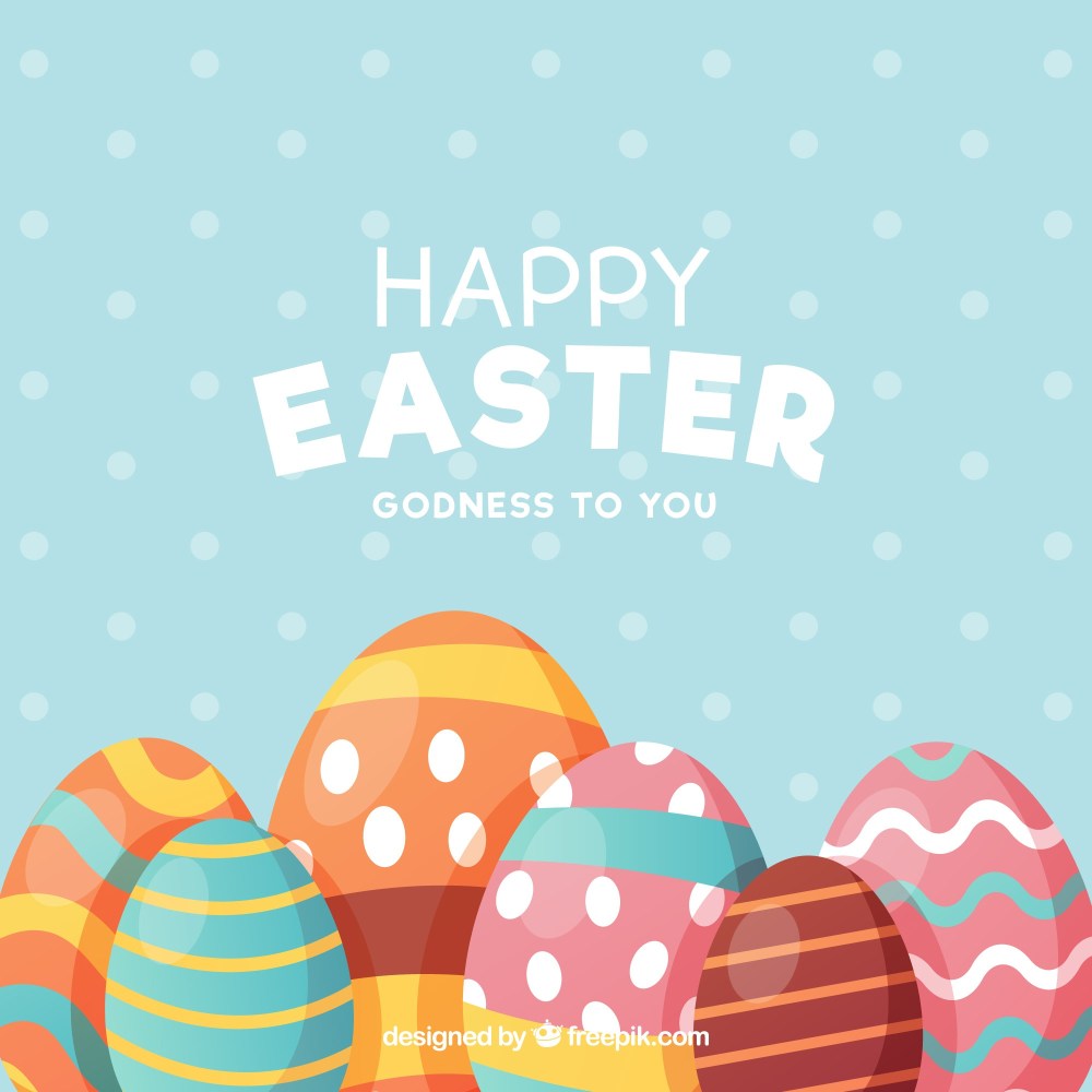 Flat happy easter day background