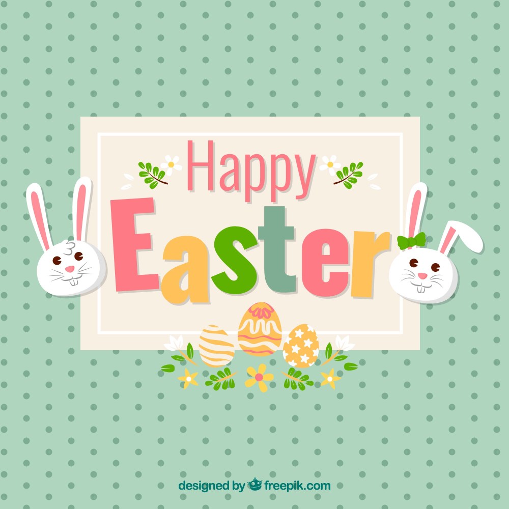 Flat happy easter day bakground