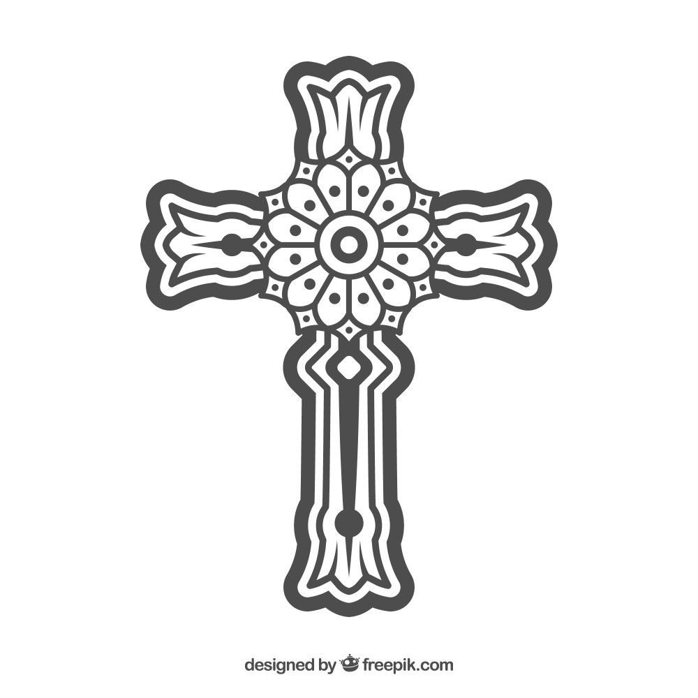 Flat ornamental cross
