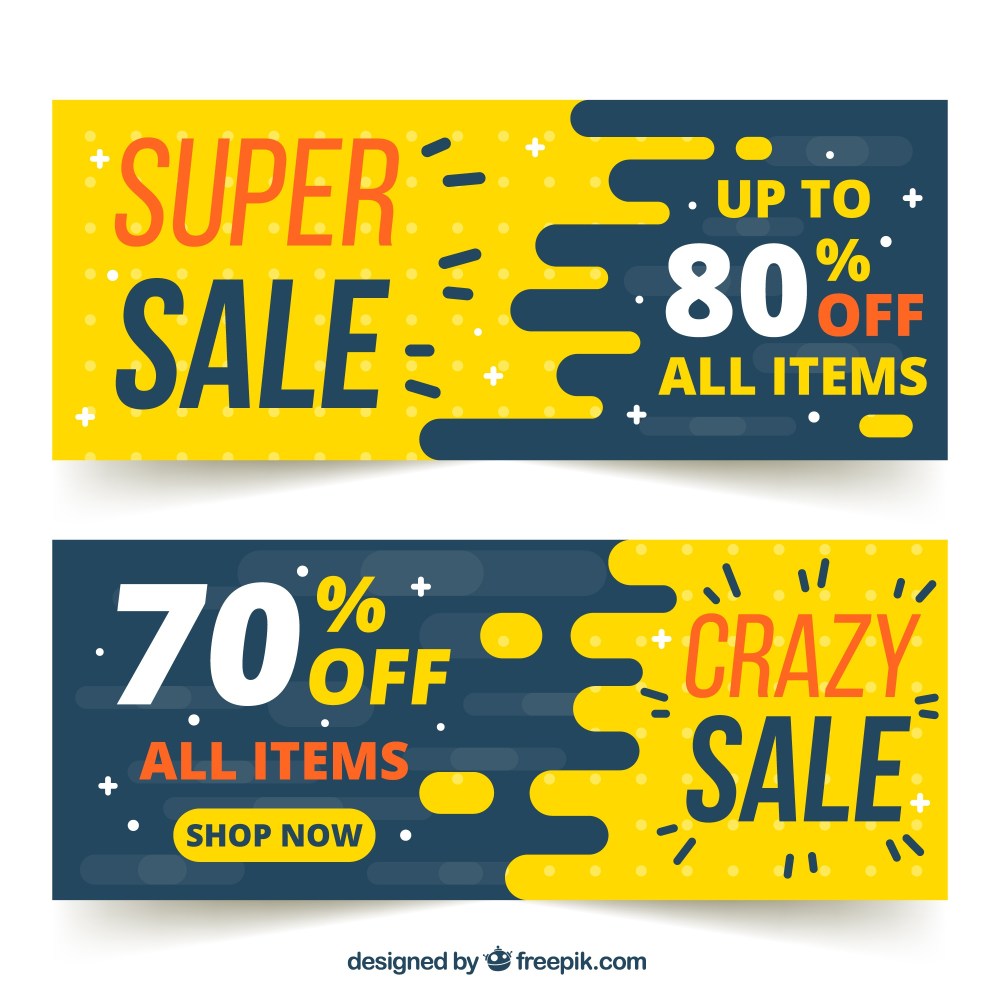 Flat sale banners