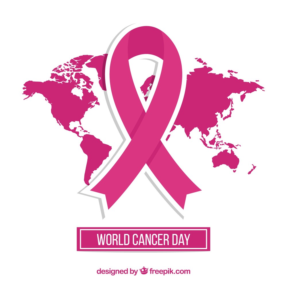 Flat world cancer day background