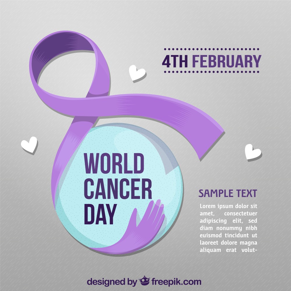 Flat world cancer day background