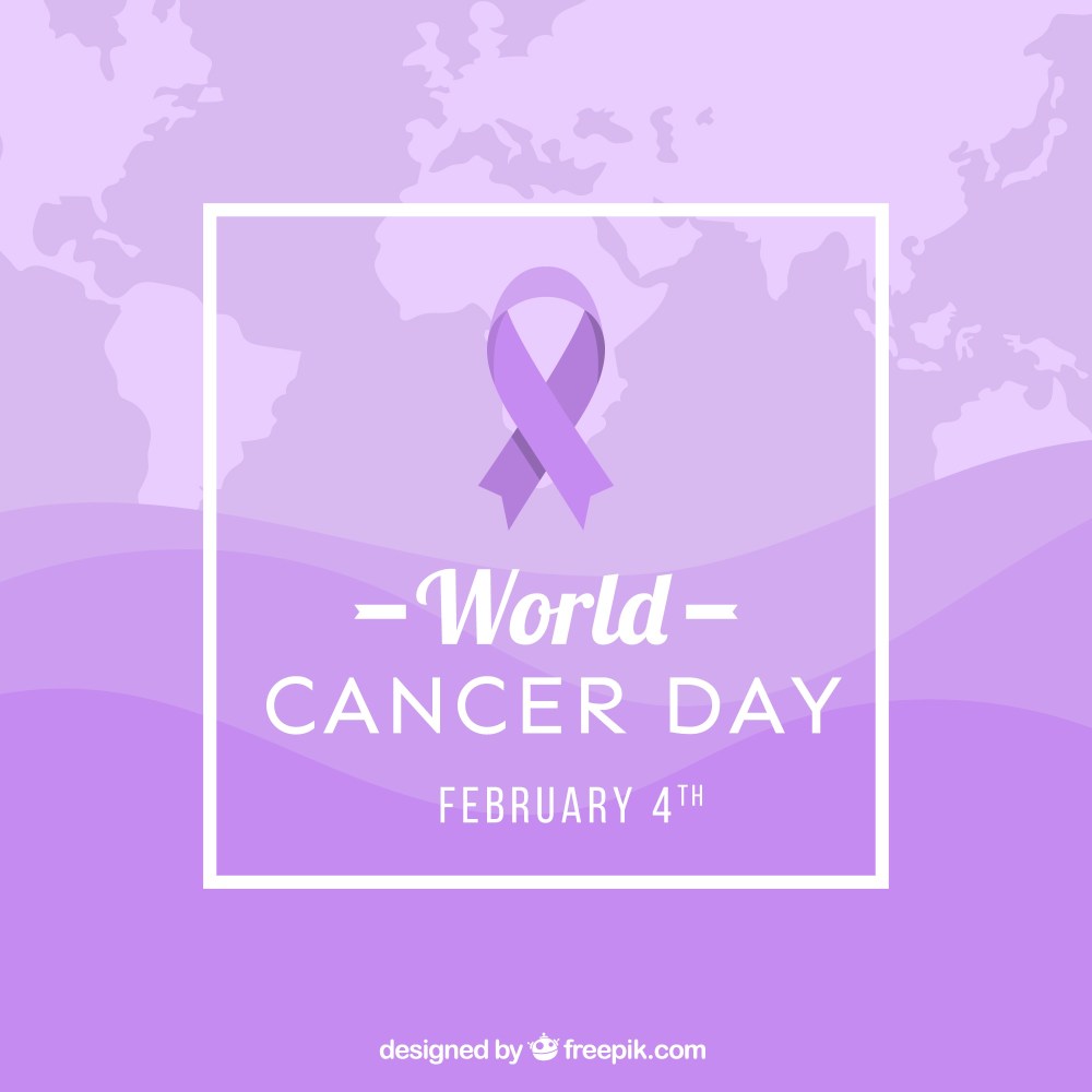 Flat world cancer day background 