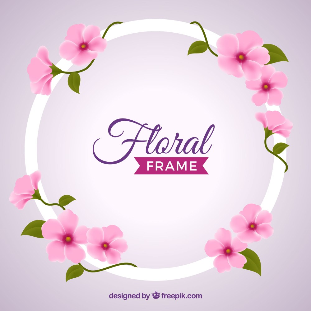 Floral frame in realistic style