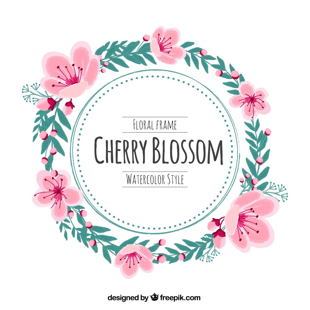 Floral frame in watercolor style