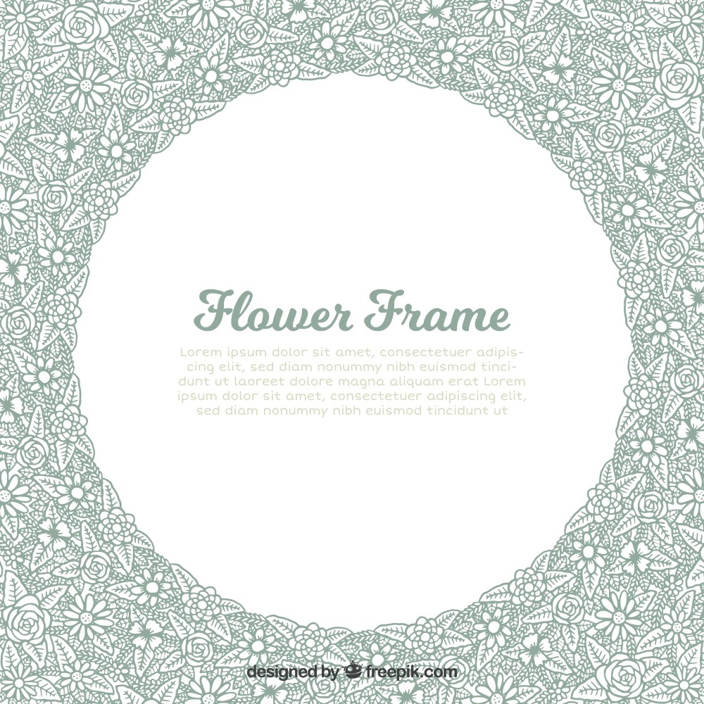 Floral frame with floral pattern