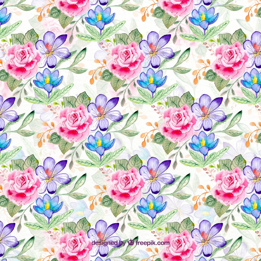 Floral pattern in watercolor style