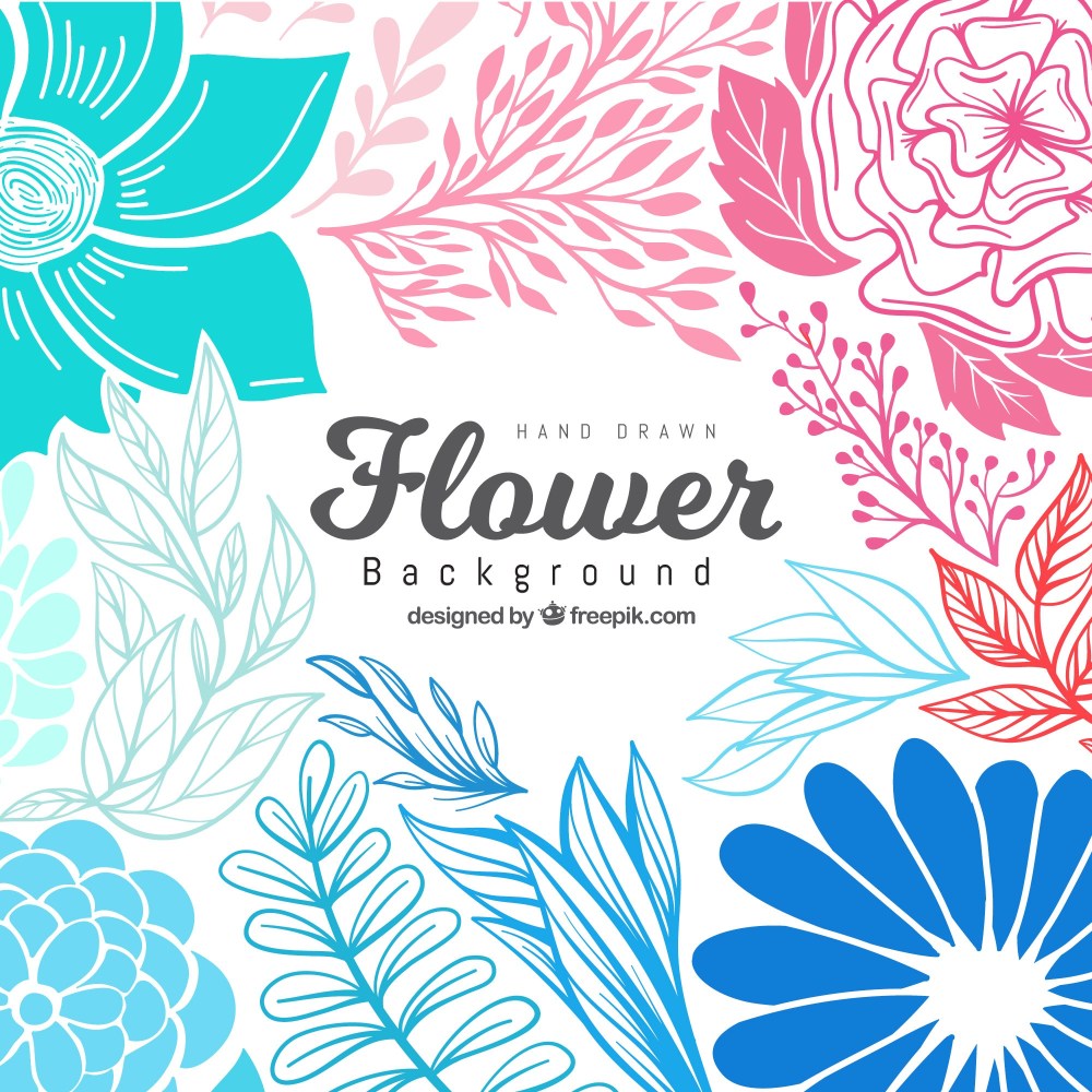 Flowers background with different species