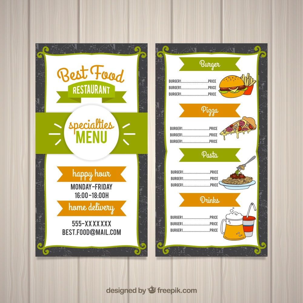Food menu design