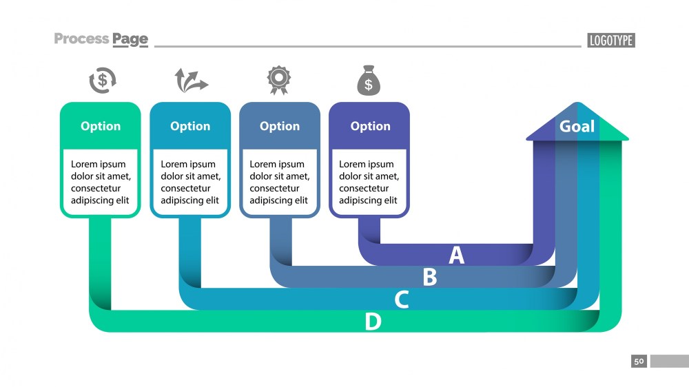 Four Options Diagram SlideTemplate