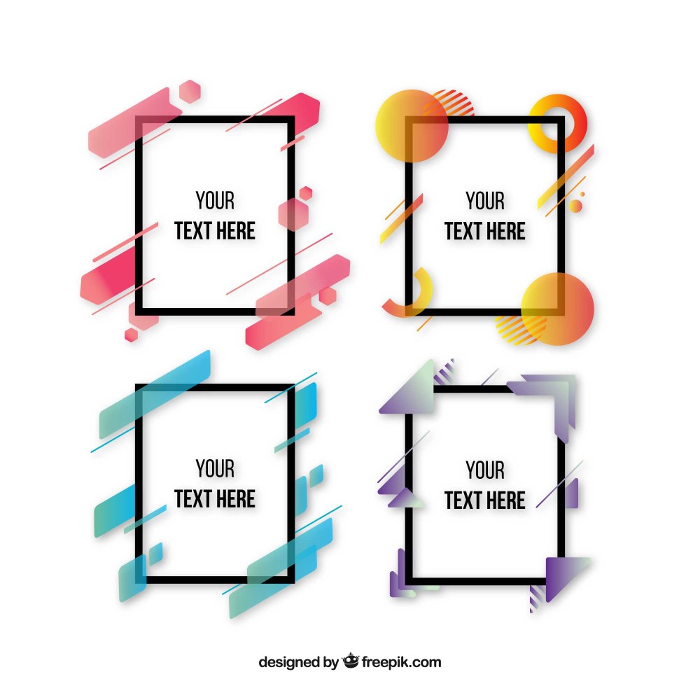 Frames collection with gradient shapes