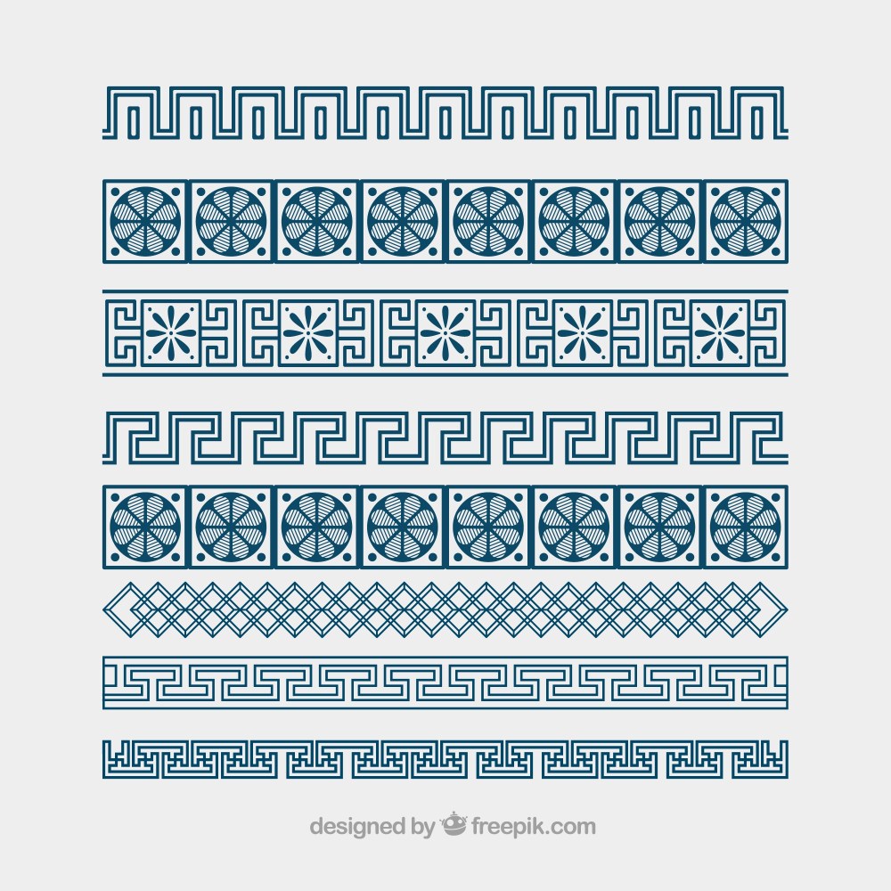 free greek vector ornament   meander borders