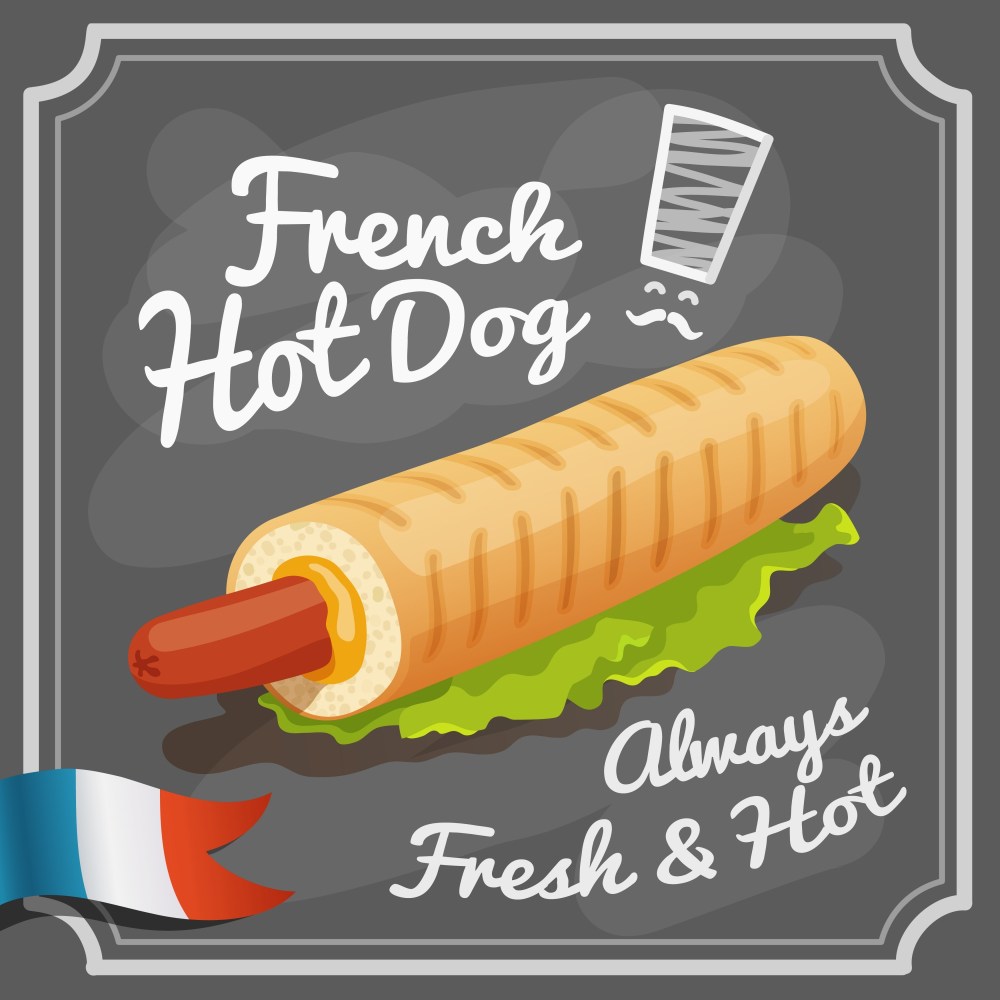 French Hot Dog Poster