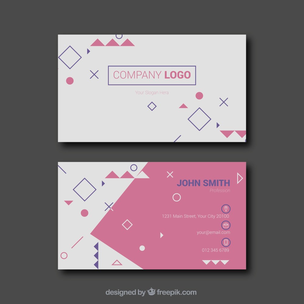 Fun business card with geometric figures