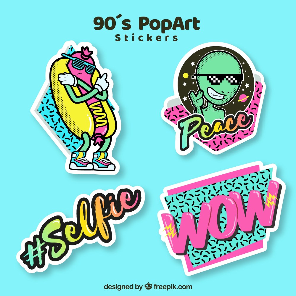 Fun pack of pop art stickers