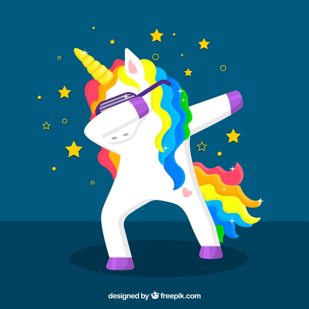 Funny unicorn doing dabbing