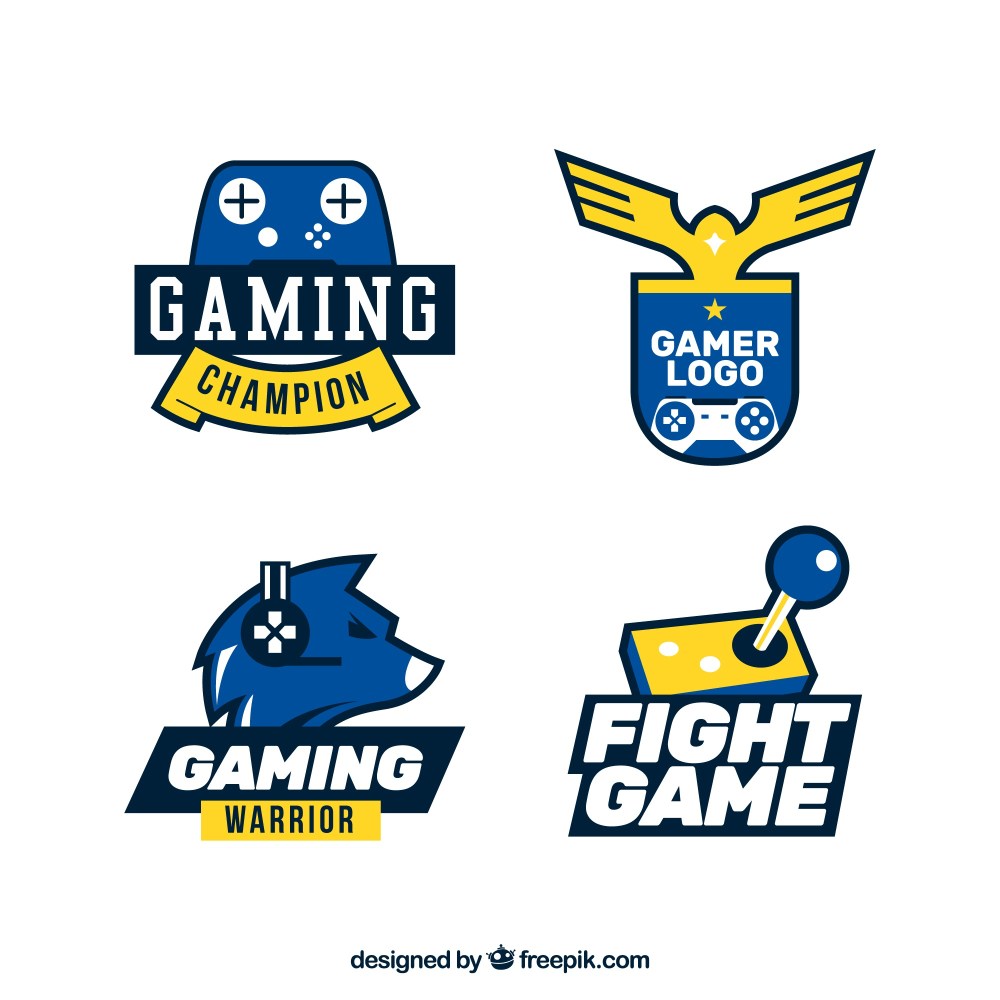 Gaming logo collection with flat design