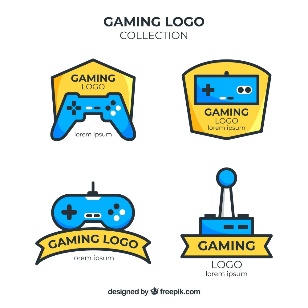 Gaming logo collection with flat design