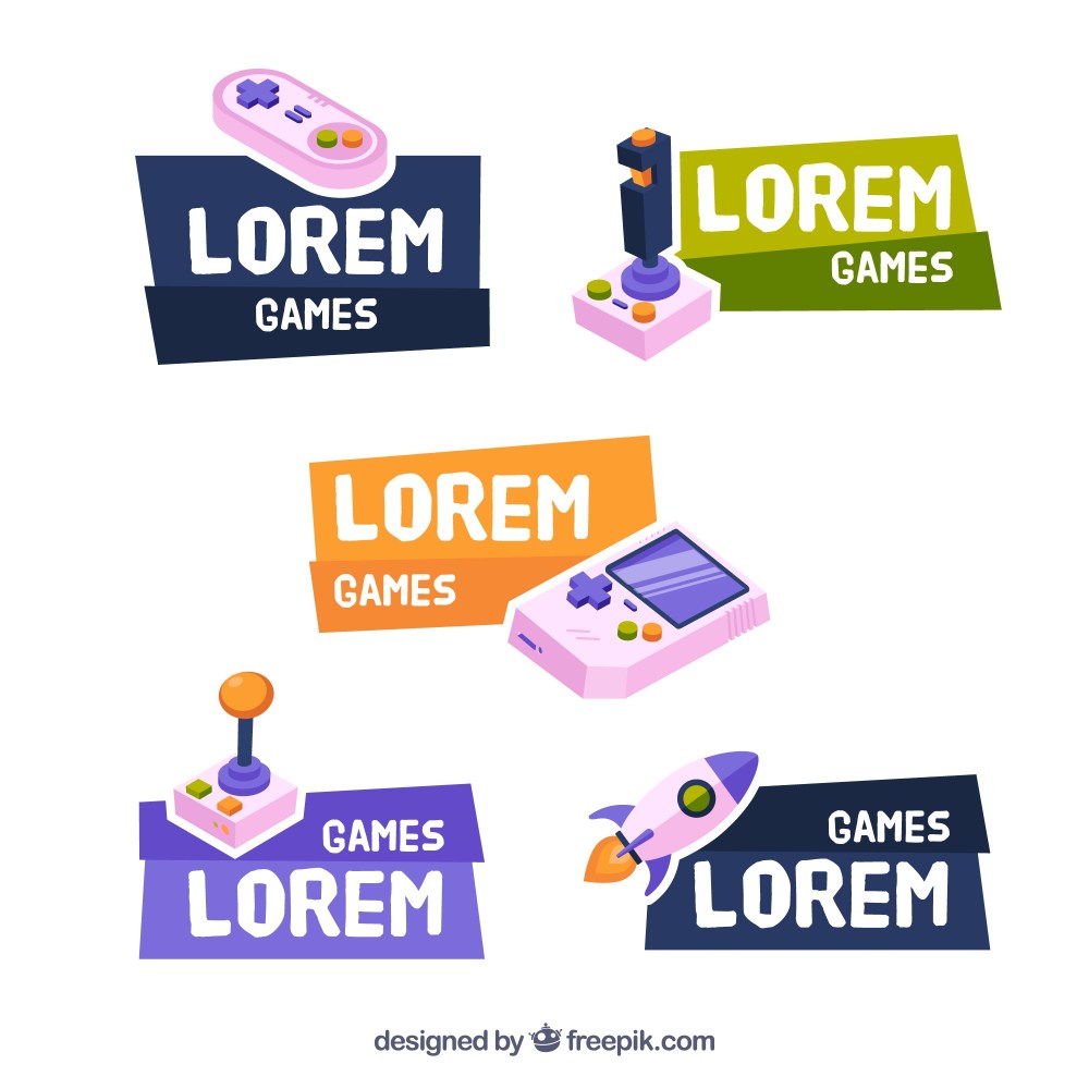 Gaming logo collection with flat design