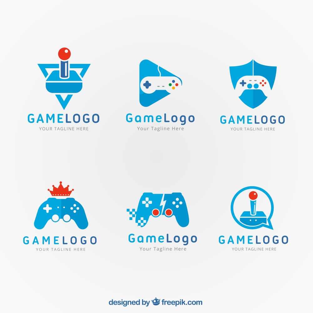 Gaming logo collection with flat design