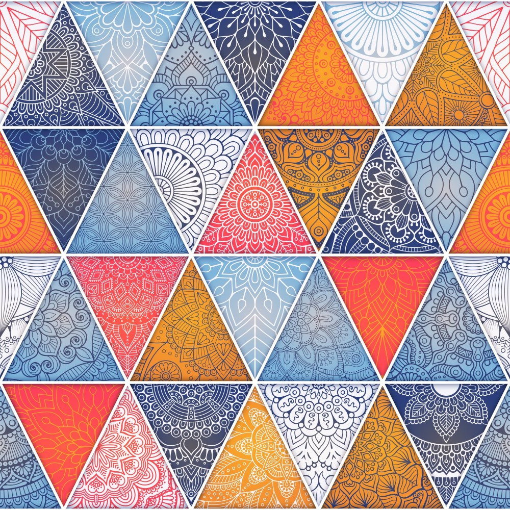 Geometric abstract background with mandalas  