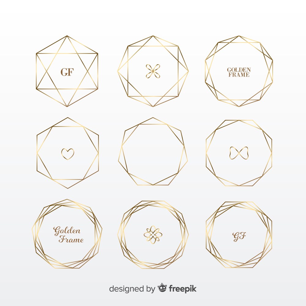 Geometric golden frame set