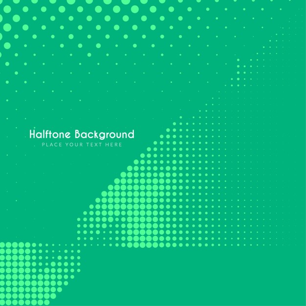 Geometric green background with halftone dots