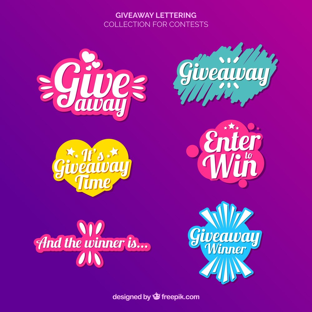 Giveaway lettering collection for contests