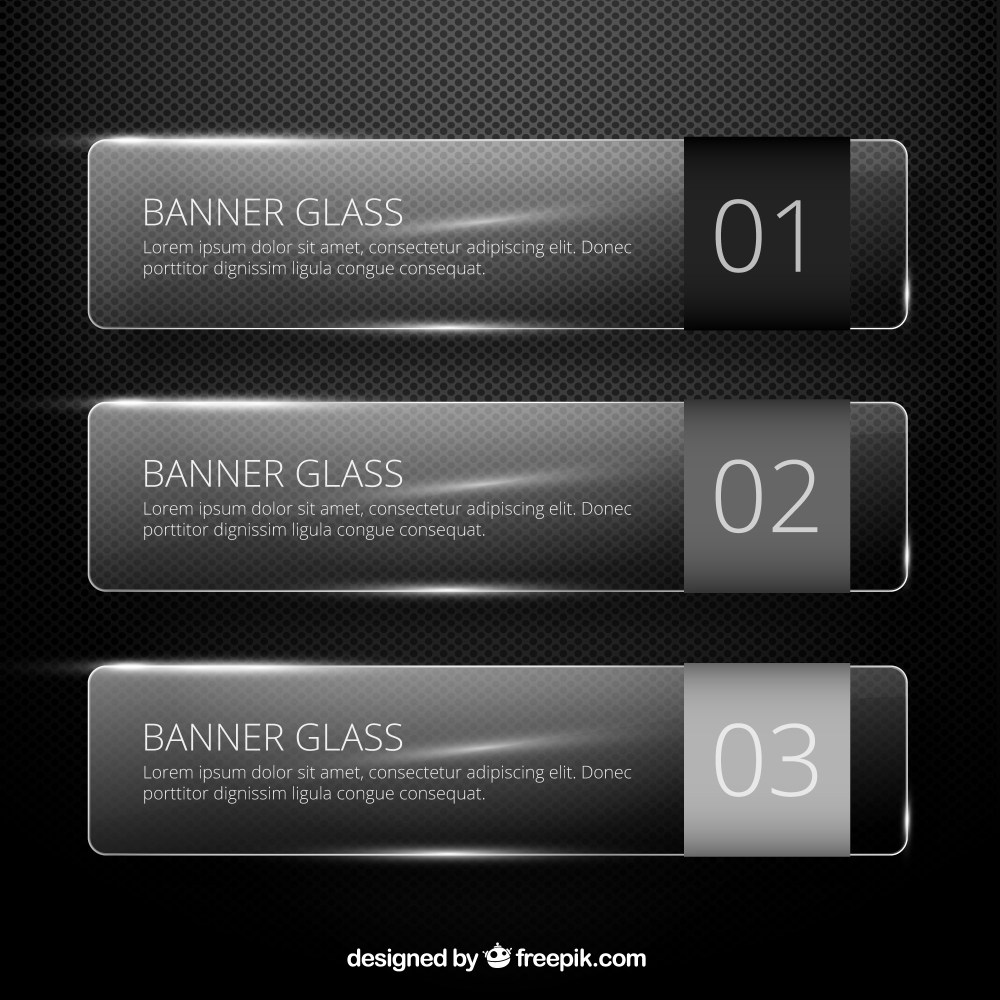 Glass banners template
