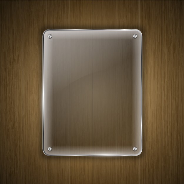 Glass over Wood Background