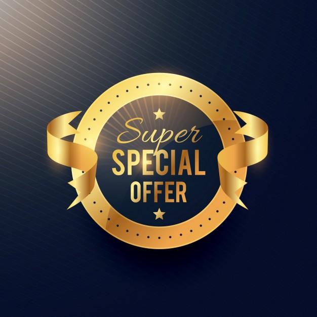 Golden badge of special offer