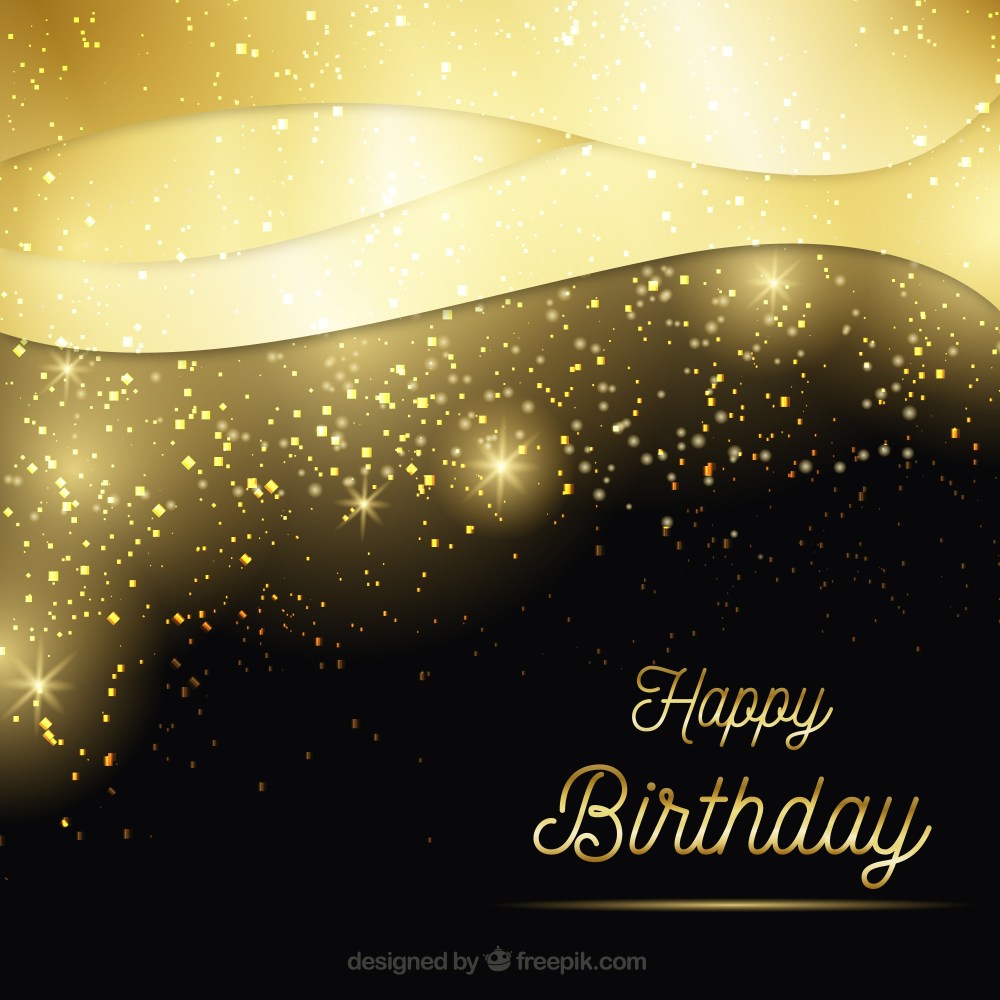Golden birthday luxurious background