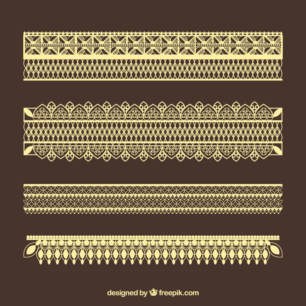 Golden lace borders pack