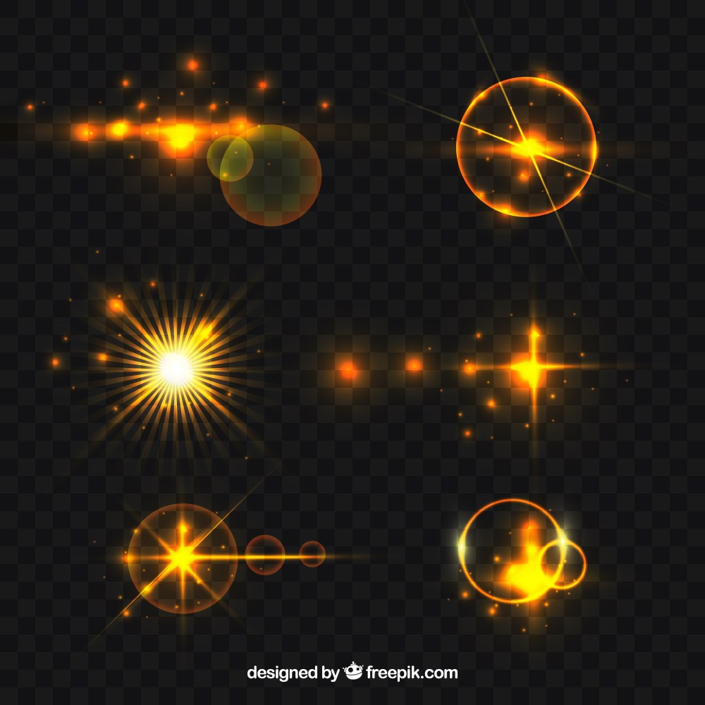 Golden lens flare collection