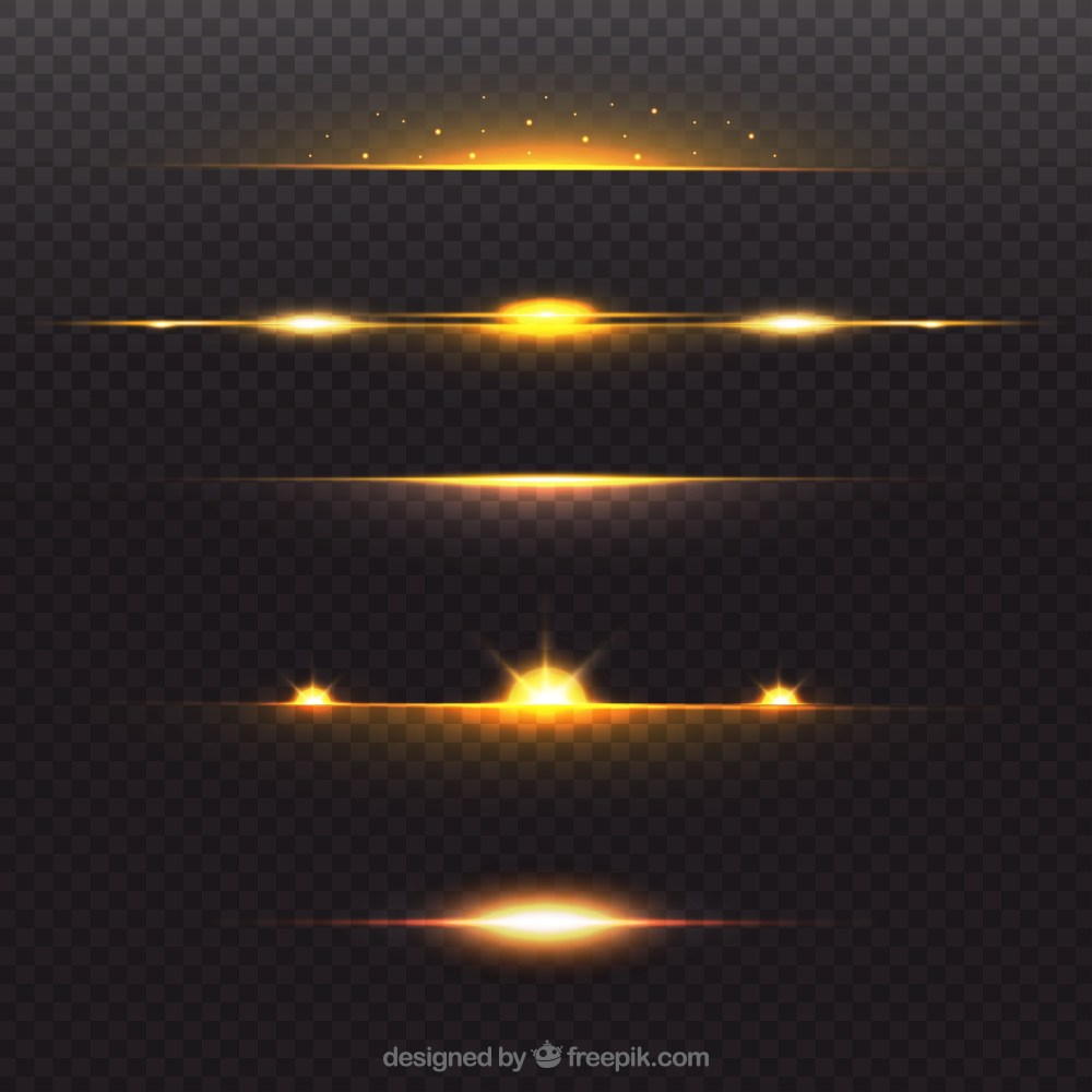 Golden lens flare divider collection