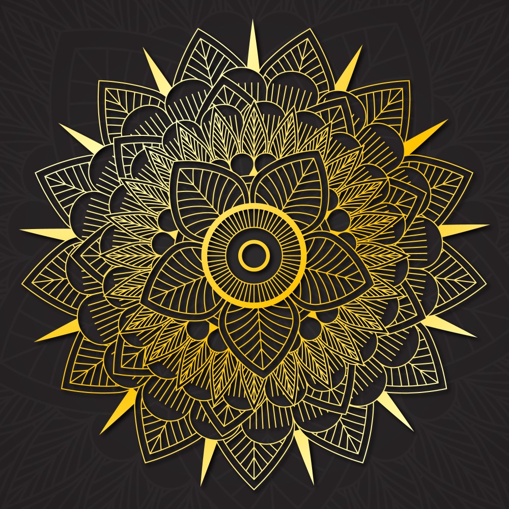 Golden mandala design