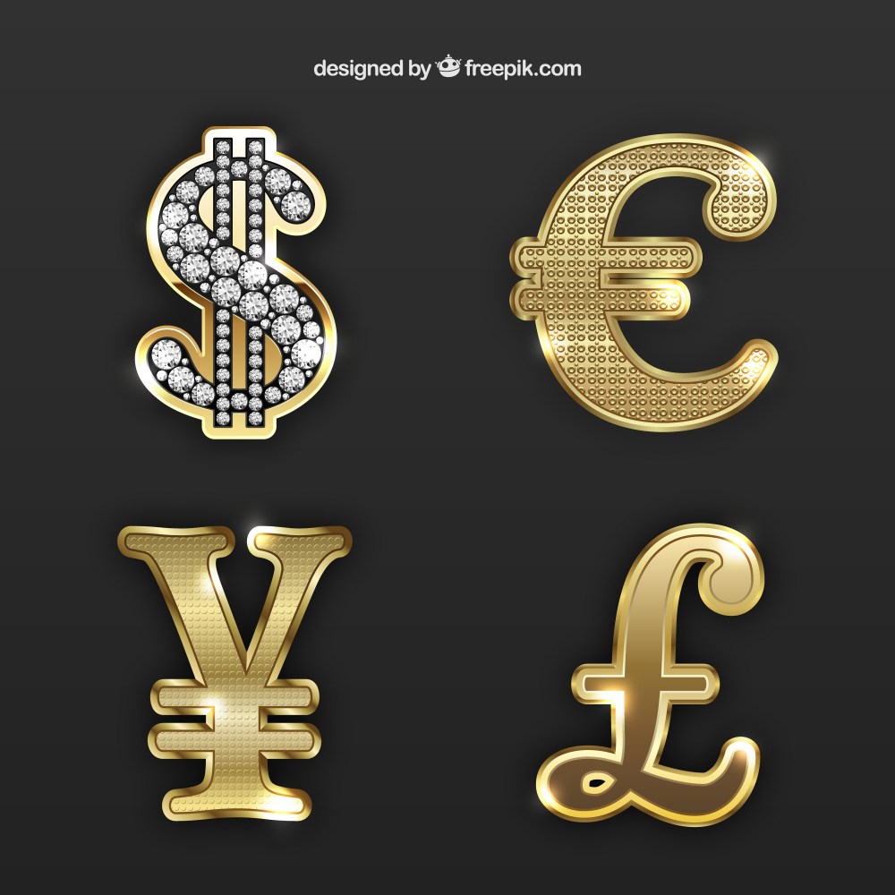Golden money symbols
