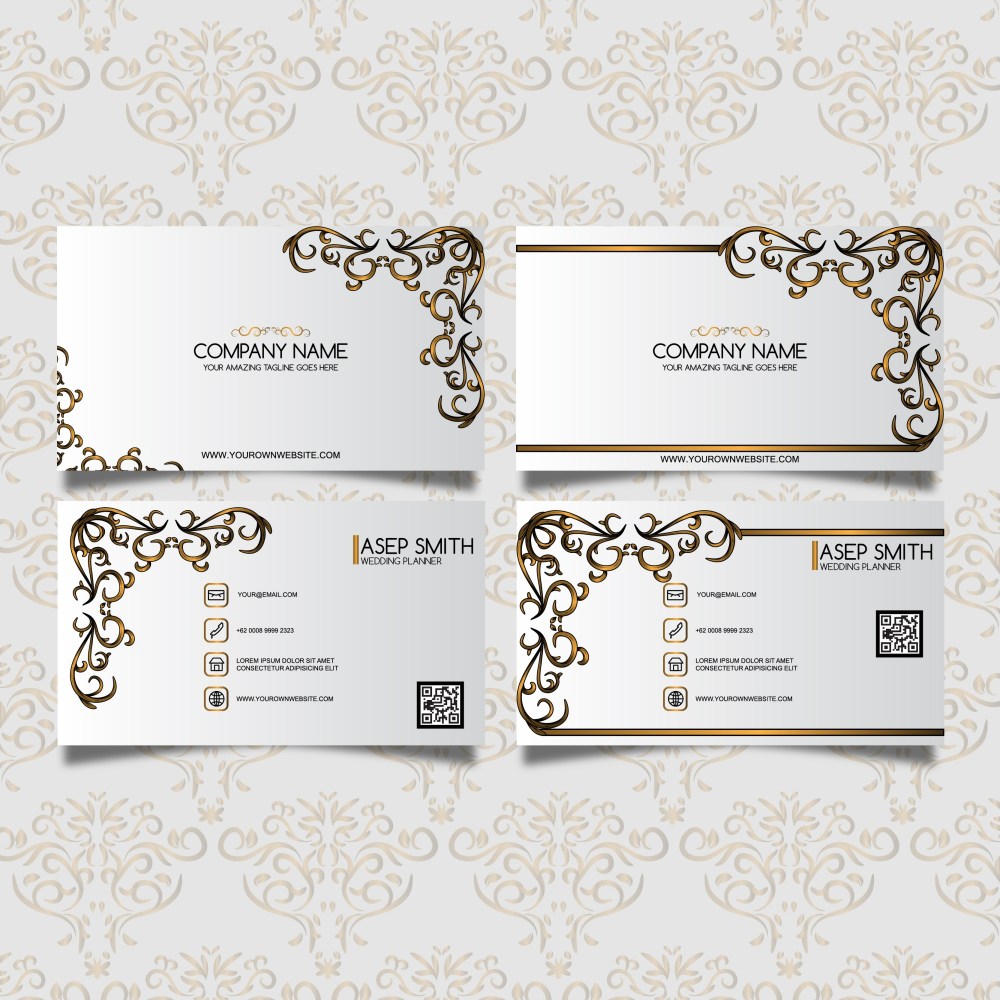 Golden ornamental business card