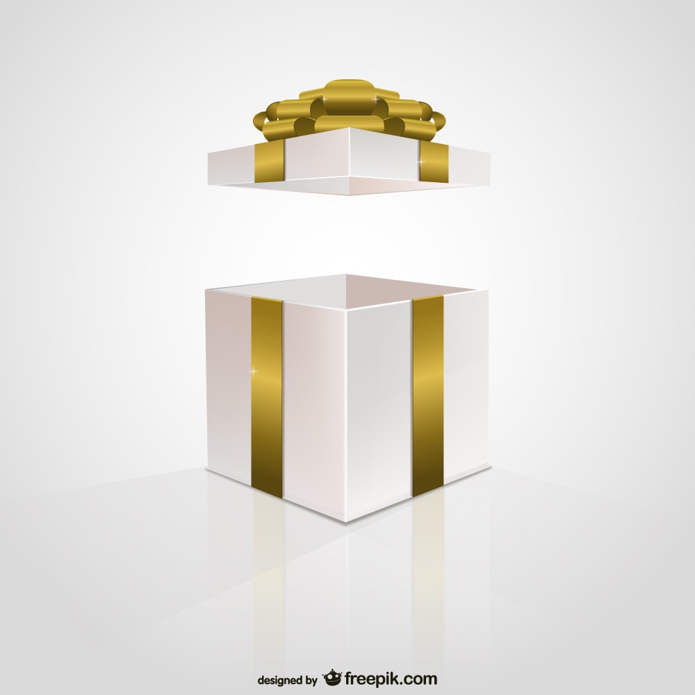 Golden ribbon gift box