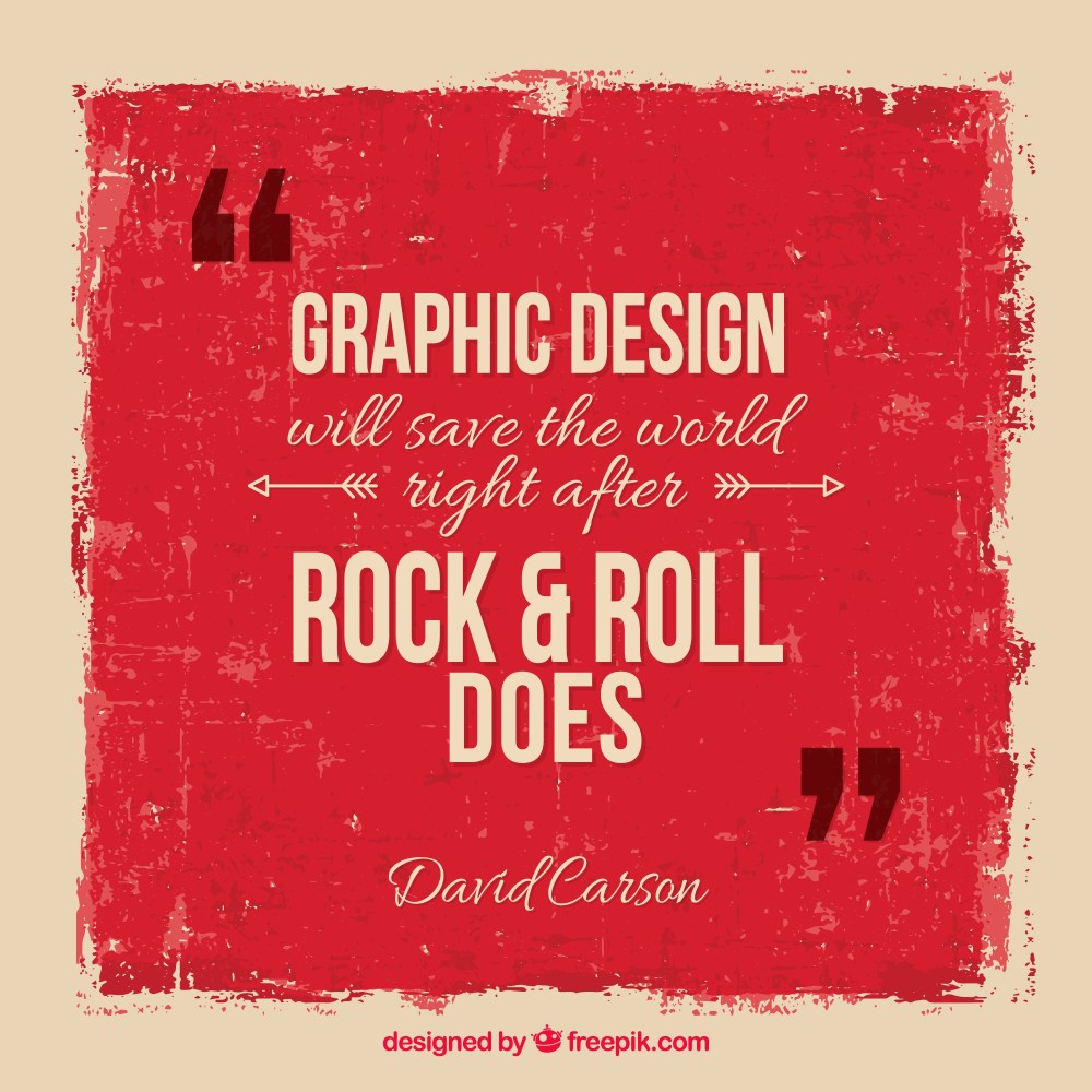 Graphic design quote in flat style