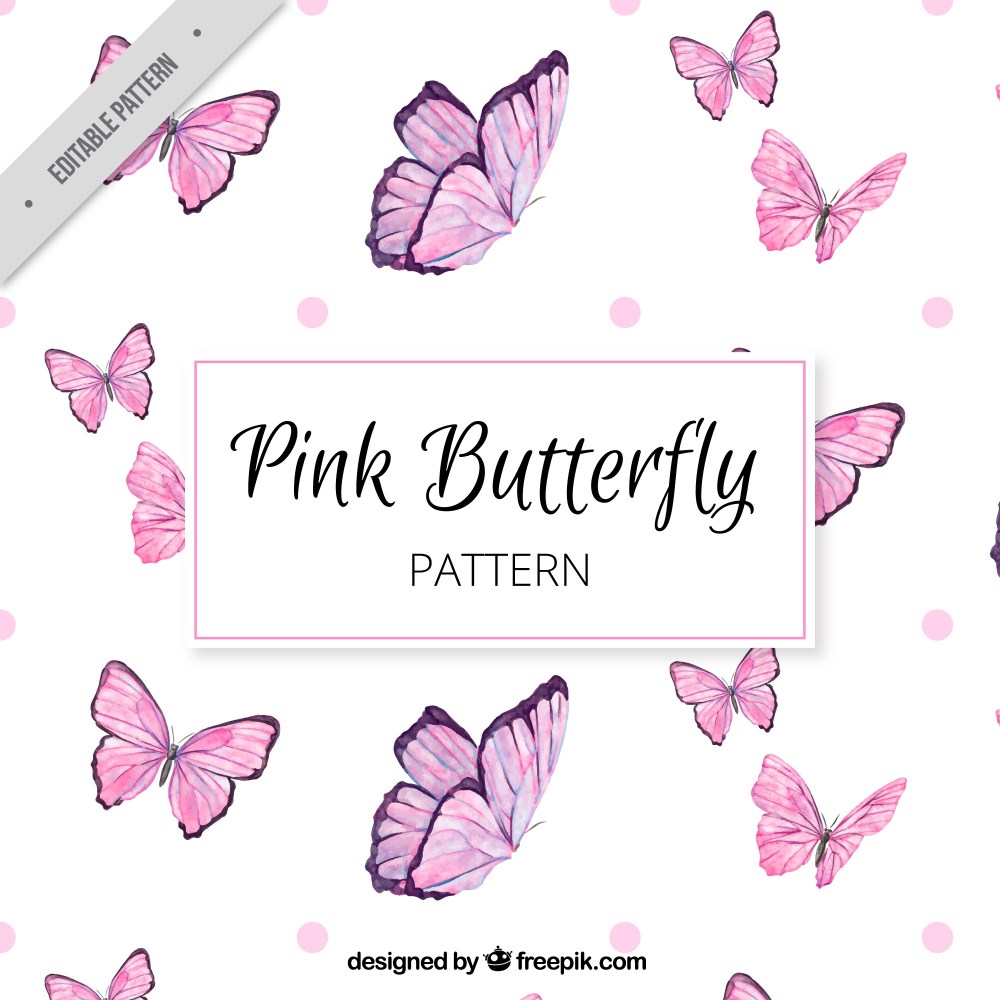 Great pattern of pink butterflies