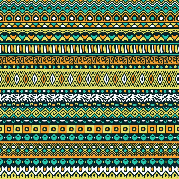 Green background with tribal pattern
