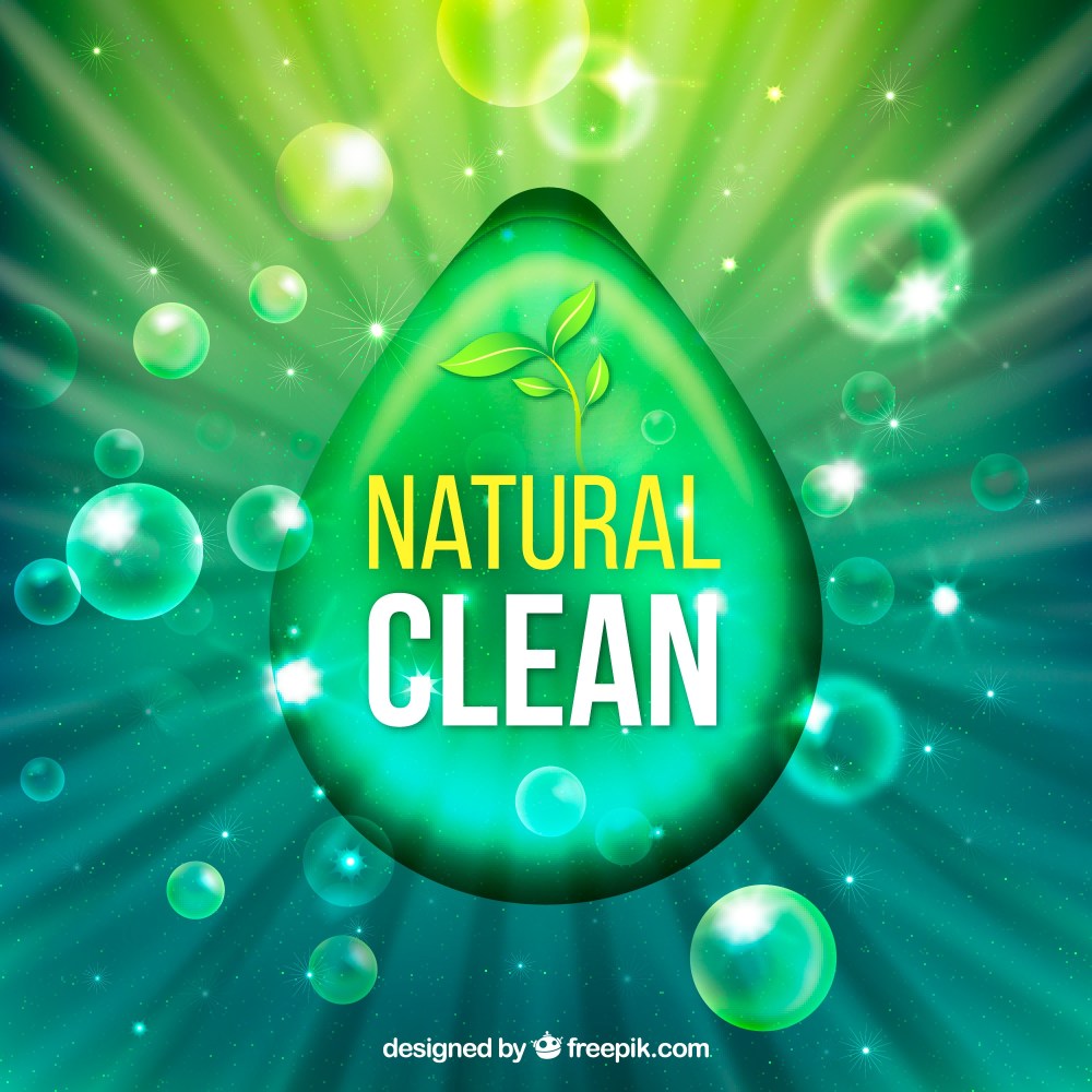 Green laundry detergent background