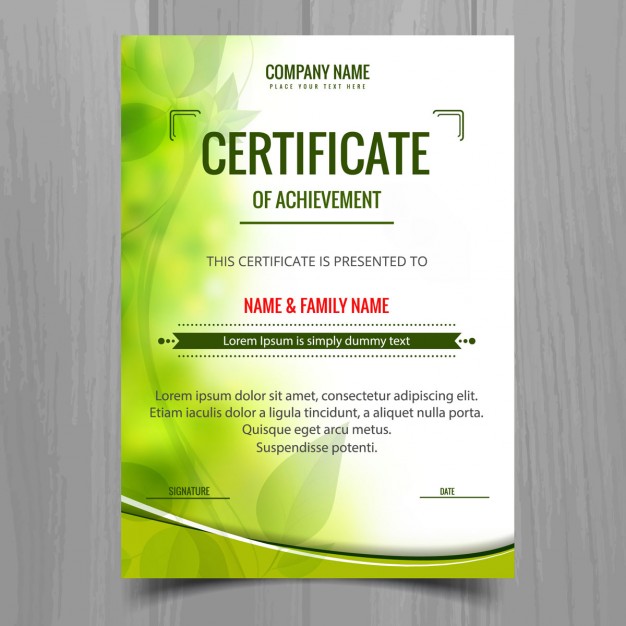 Green shiny certificate template