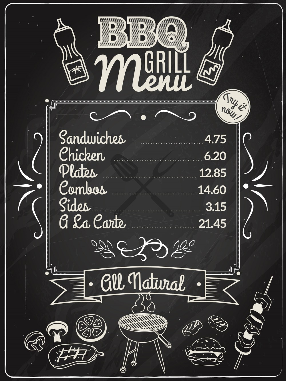 Grill Menu Chalkboard